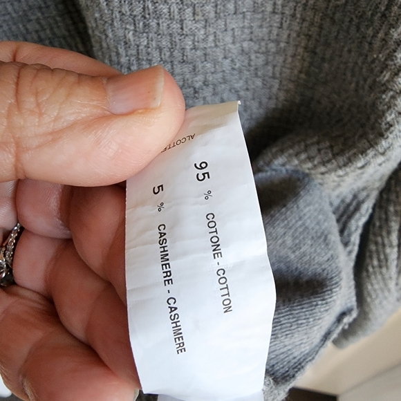 Alcott Gray Half Zip Sweater Cotton/cashmere Blend - Picture 8 of 8